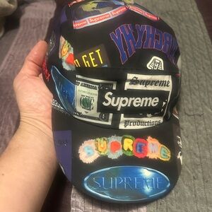 Supreme Black Multicolor Logo Cap